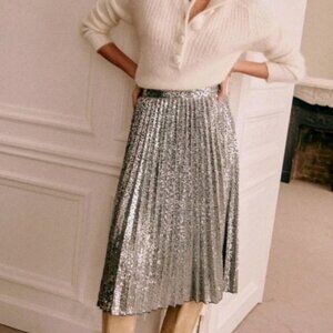 Sezane Dino Skirt Argent. - Size 36